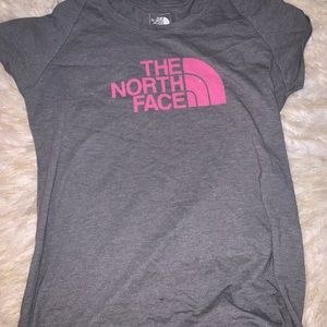 Gray& Pink North Face shirt